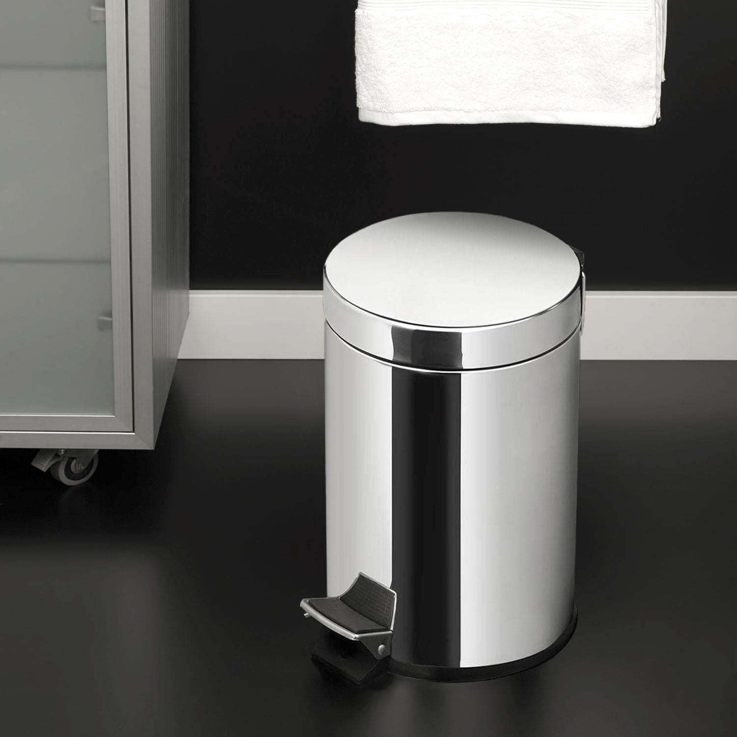 Bathroom Or Kitchen Bin 12l Silver Anti-corrosion Architect S+ Collection