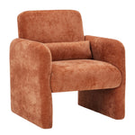 Chenille Modern Accent Chair With Lumbar Pillow | Orange