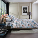 Japanese Kyoto 100% Cotton Duvet Cover Set With Piped Edging | Super King | Multi Colour