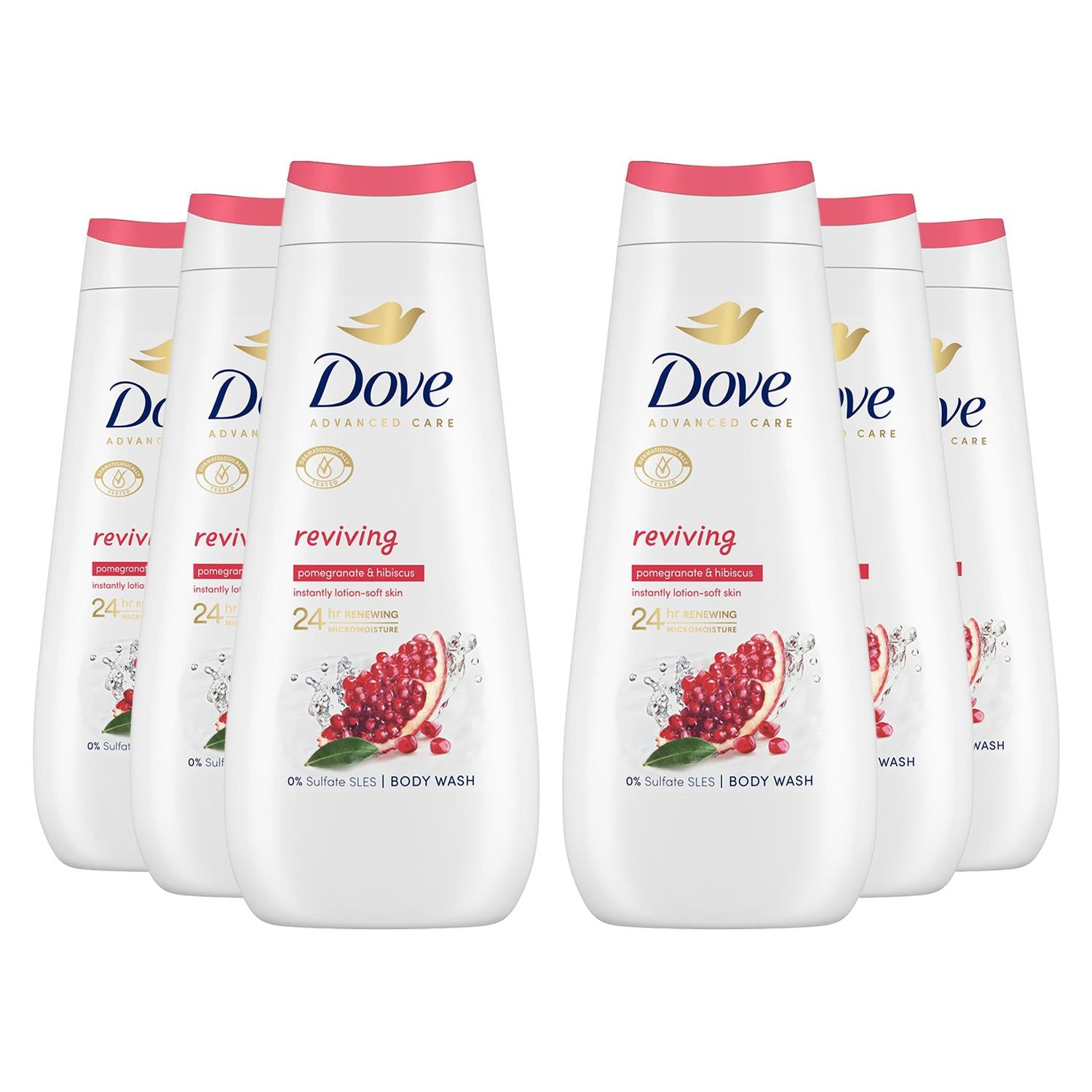 Advanced Care Body Wash Reviving For 24hrs Renewing Micromoisture, 6x400ml