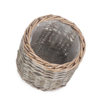 Wicker Round Antique Wash Planter | Small