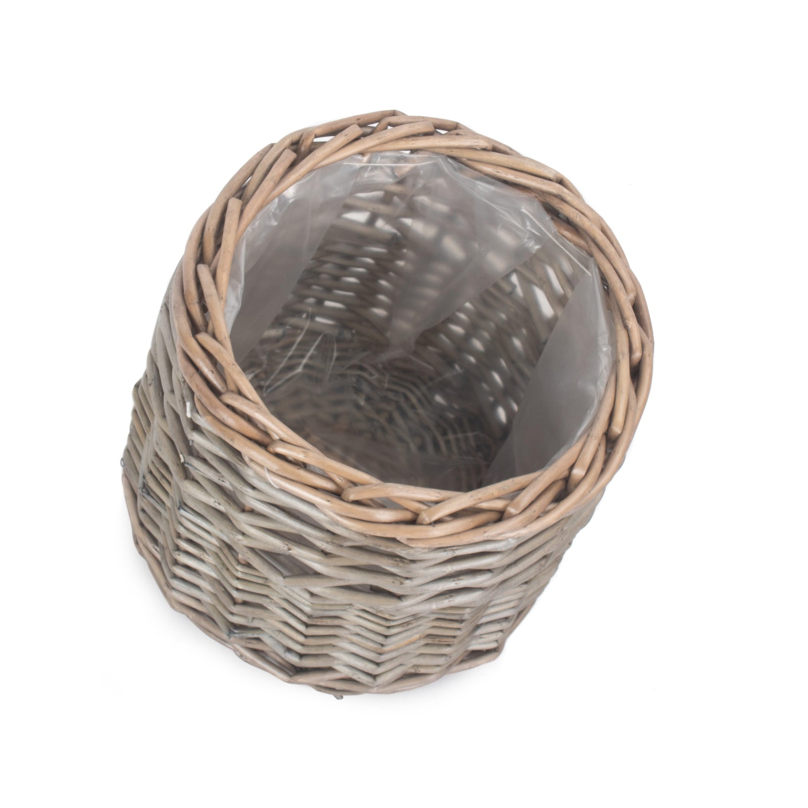 Wicker Round Antique Wash Planter | Small
