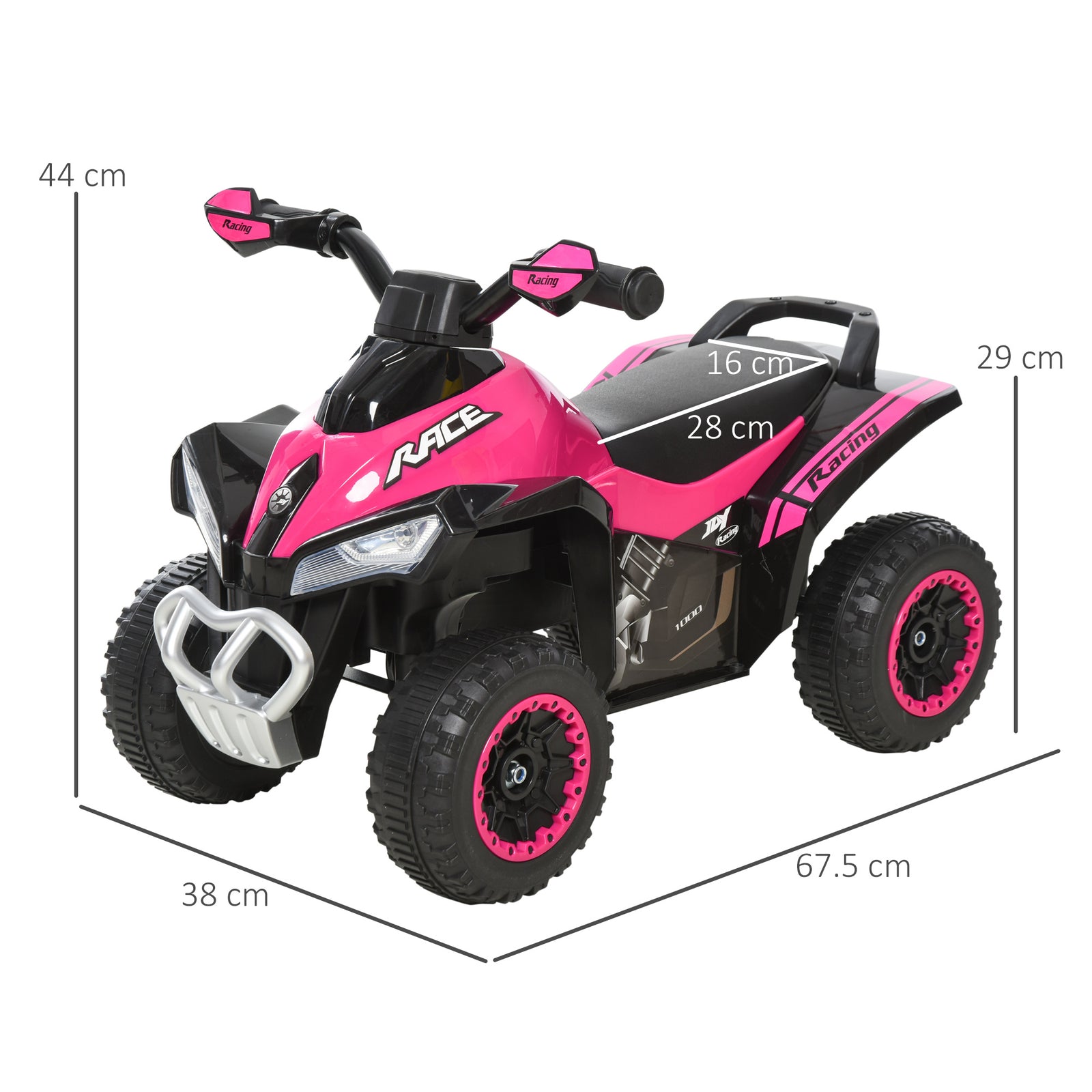 No Power Quad Toddler Ride On Car Foot-to-floor Sliding | Pink