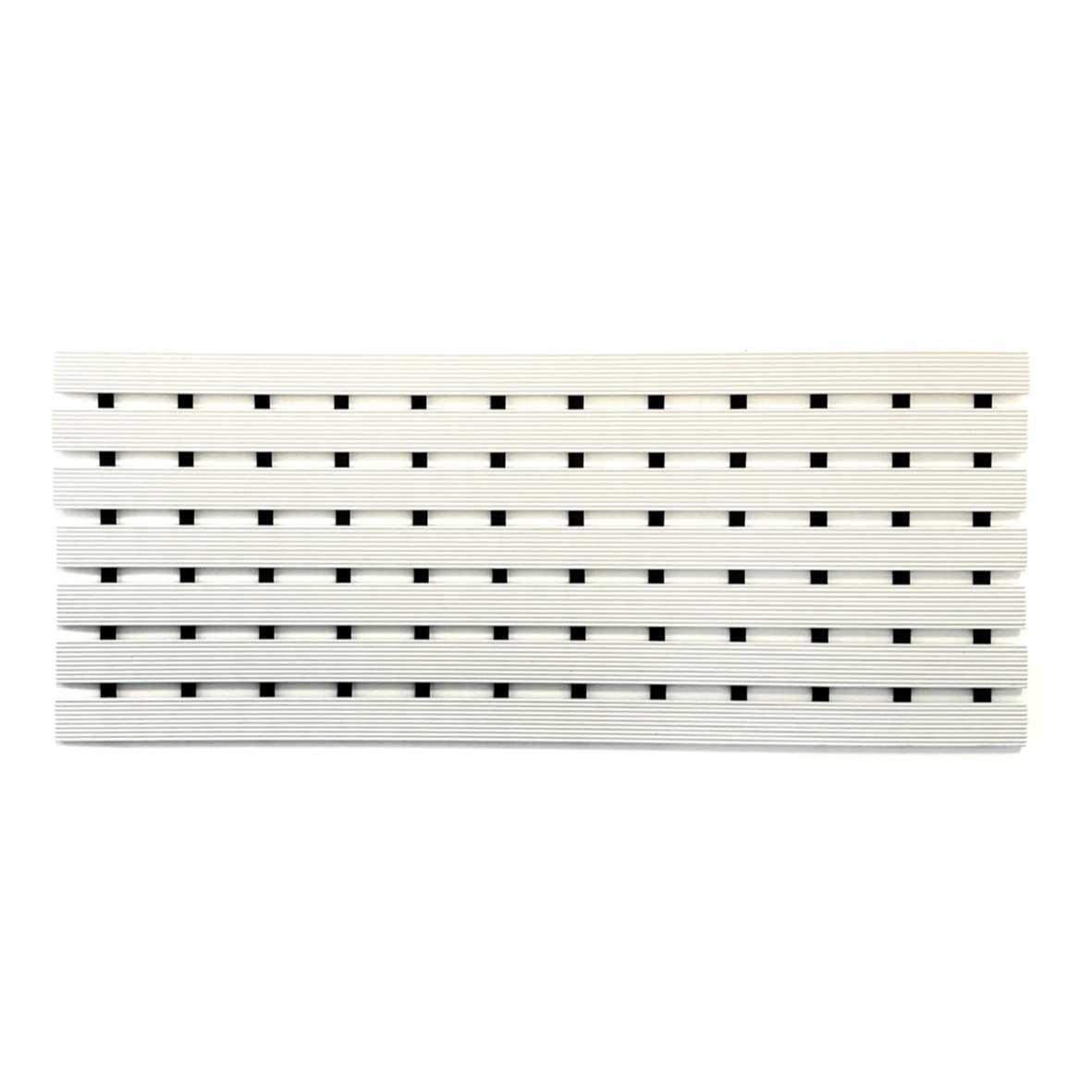 Non-slip Pvc Duckboard Shower Mat - 61cm X 25cm | White