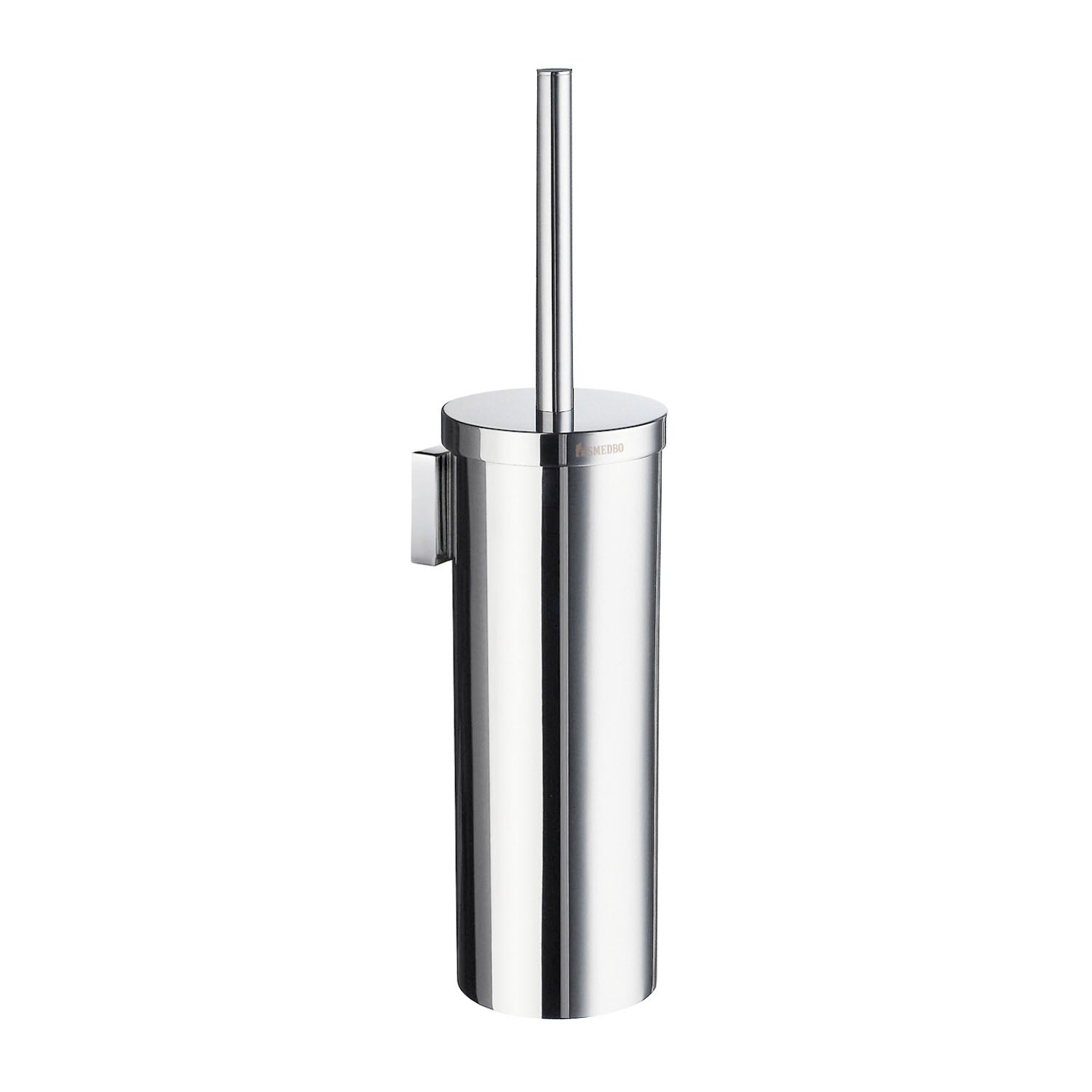Toilet Brush And Container With Square Wall Mount Plate | Polished Chrome