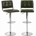 HOMCOM Adjustable Bar Stools Set Of 2 With Backrest