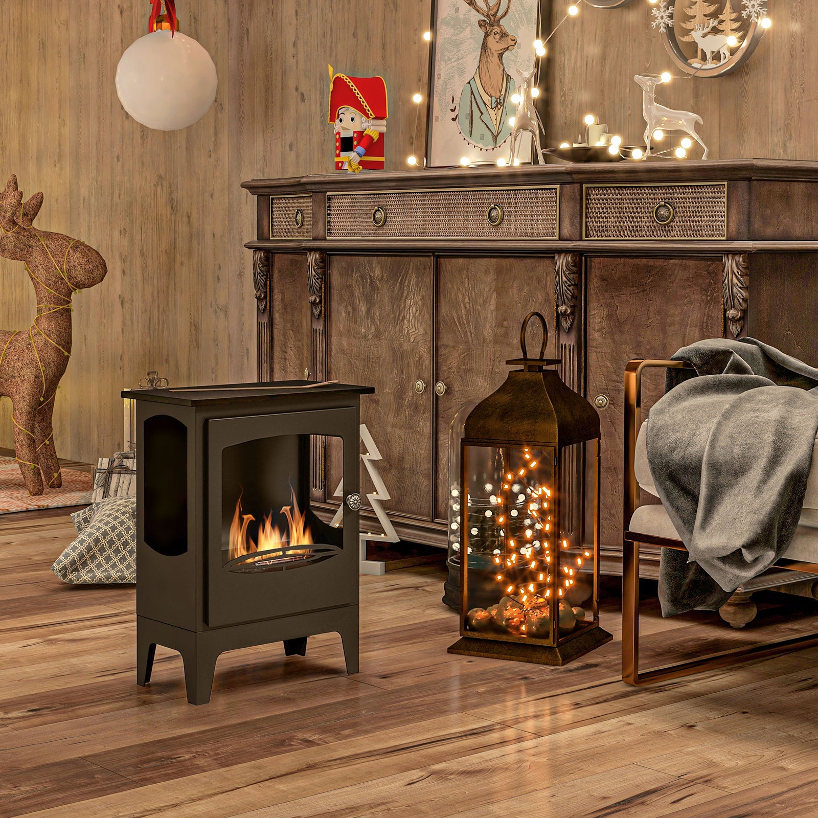 Freestanding Bioethanol Fireplace Ethanol Fireplace 0.9l