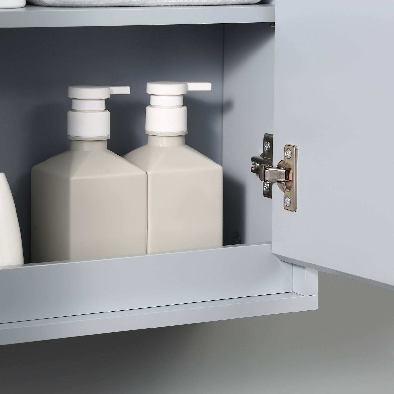 Wall Mounted Mirror Cabinet With Storage Shelf Bathroom | One Size