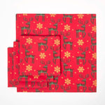 Red Reindeer Christmas Napkins, Set Of 4