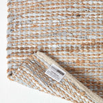 Madras Leather Hemp Rug | 150cm x 95cm | Natural