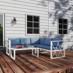 5 Seater Sectional Outdoor Sofa Set W/ Loveseats For Garden