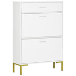 Shoe Storage Cupboard With 2 Flip Doors Sliding Out Drawer | One Size | White
