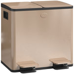 2 X 15l Dual Kitchen Bin Pedal Bin For Recycling And Waste | Gold