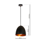 Vegas Hand Made Designer Pendant Light Matt Black And Copper / Rose Gold