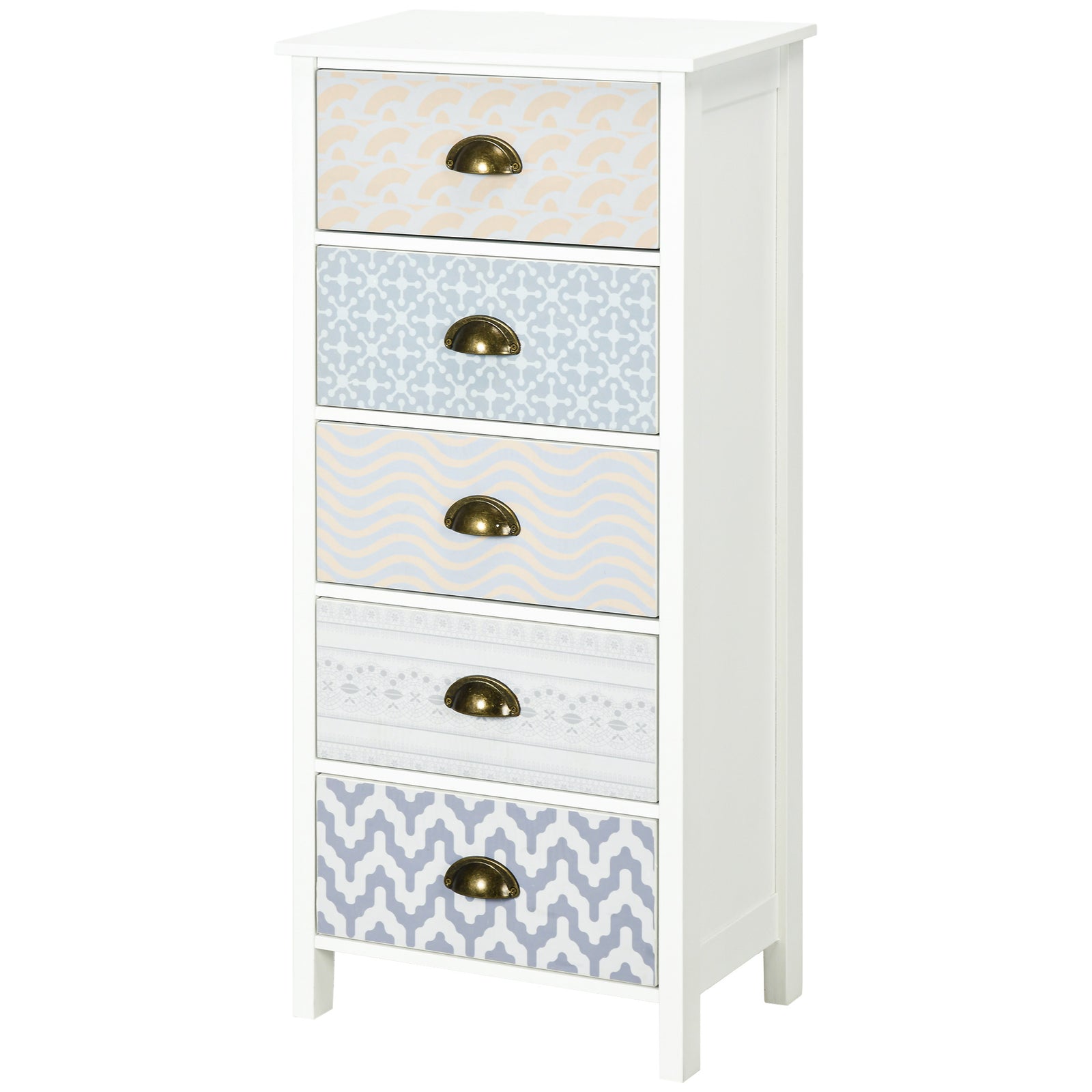 Chest Of Drawers, 5 Drawer Storage Organizer Unit Bedroom | One Size | Purple