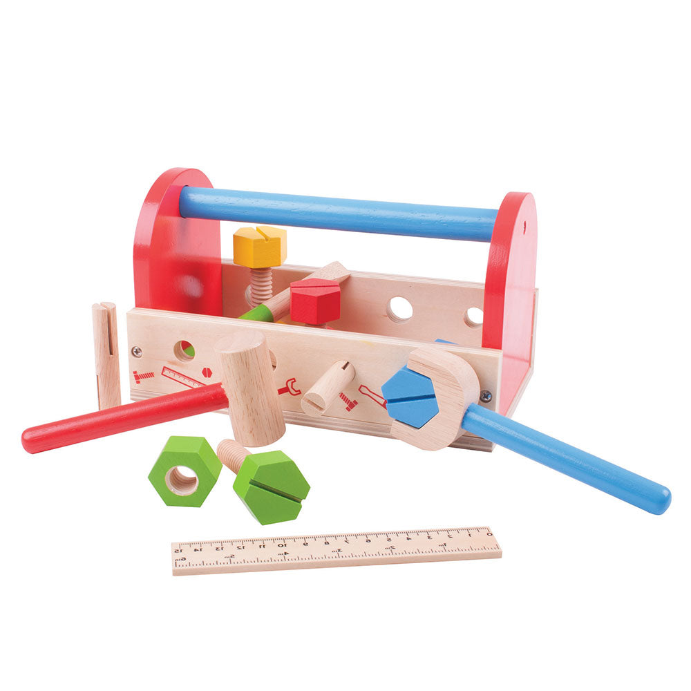 My Wooden Tool Box & Tools, Consists Of 16 Play Pieces