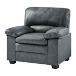 Bonded Faux Leather Armchair Sofa | Grey