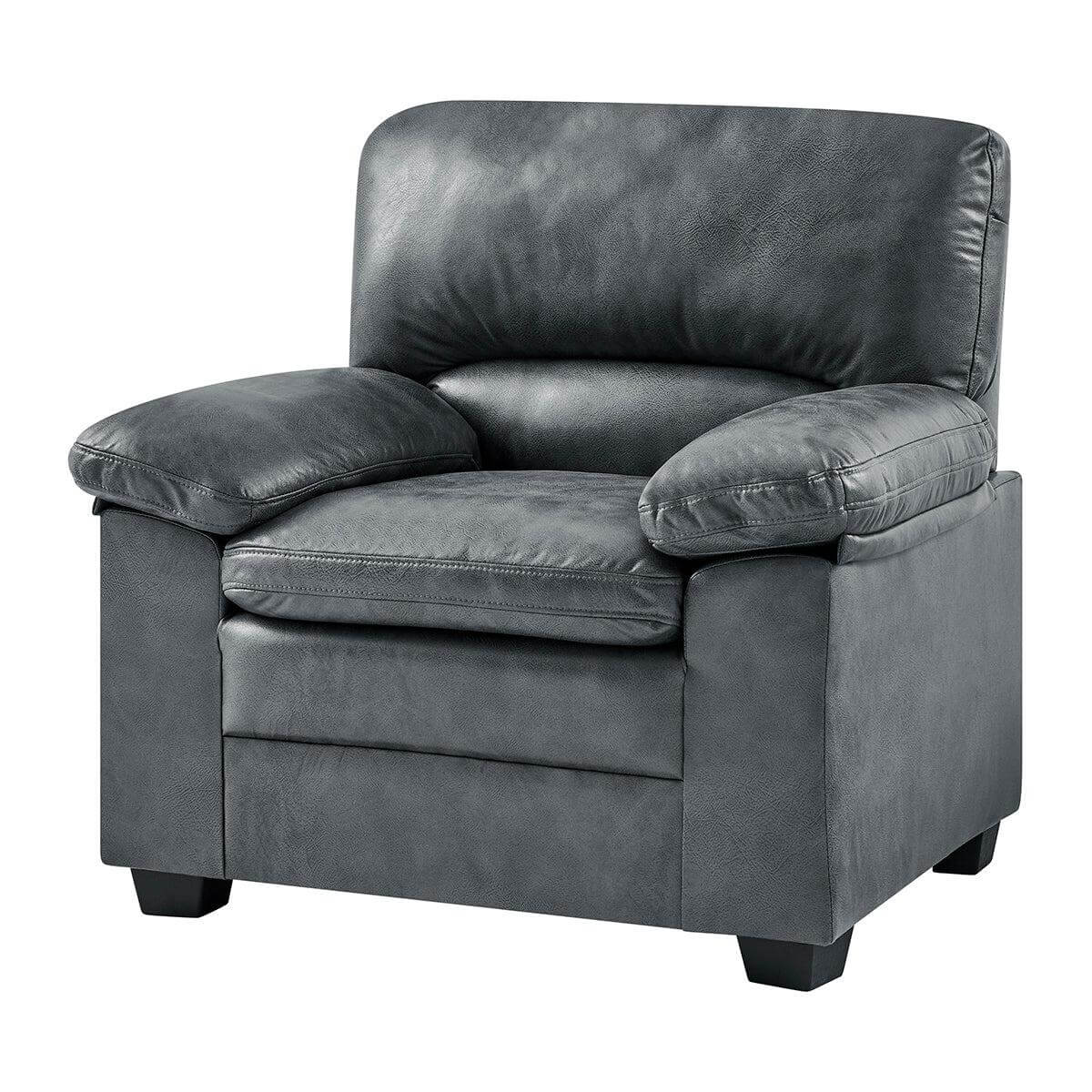 Bonded Faux Leather Armchair Sofa | Grey