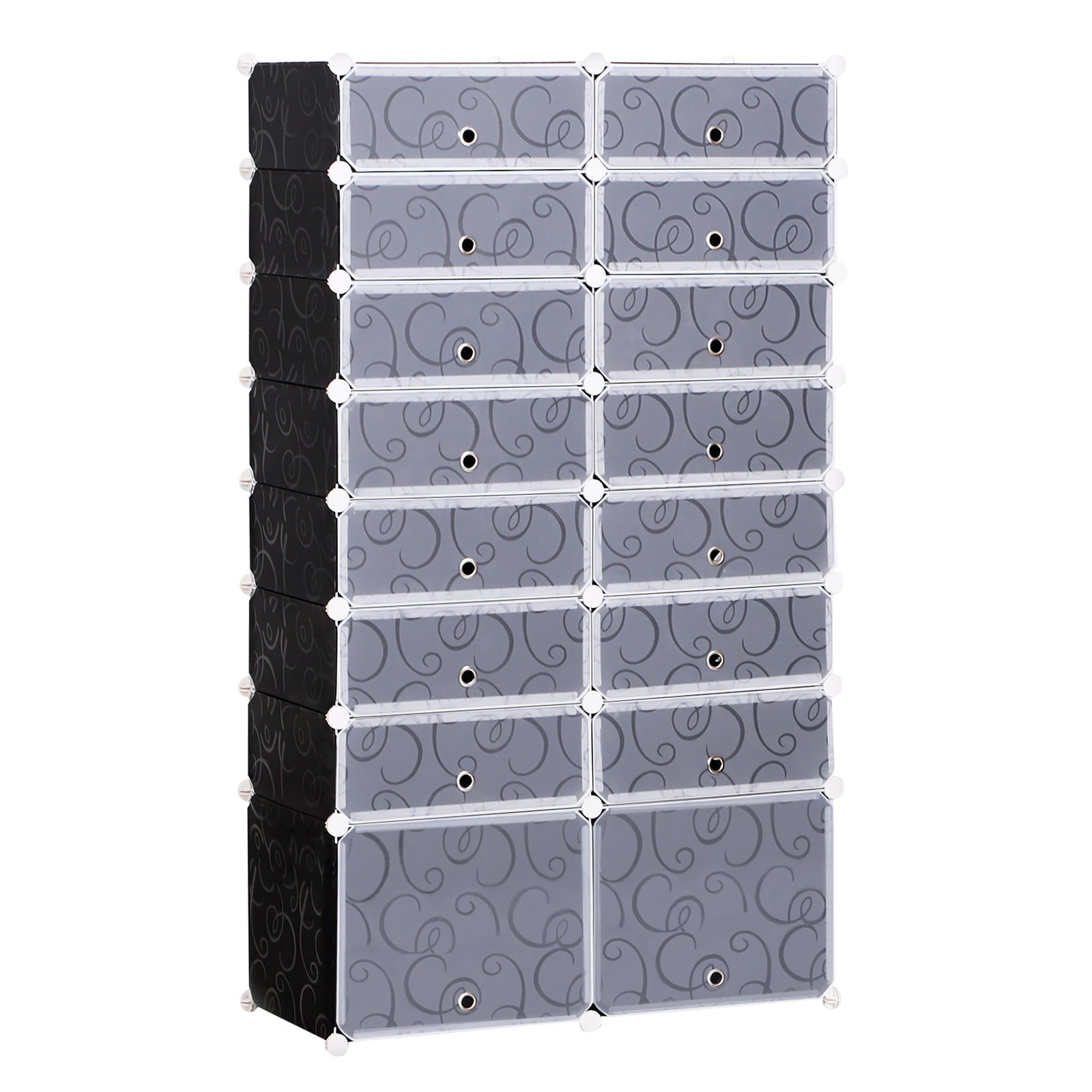 Large 16-cube Diy Shoes Rack Portable Interlocking Plastic