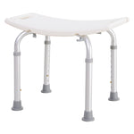 Aluminium Shower Stool With Adjustable Height Non-slip | One Size | White
