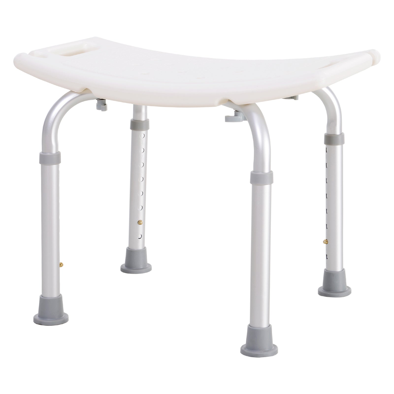 Aluminium Shower Stool With Adjustable Height Non-slip | One Size | White