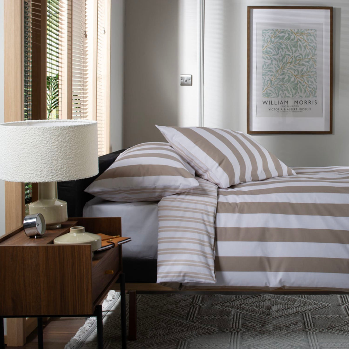 High Point Cotton Printed Duvet Cover Set | Single | Natural