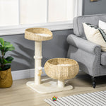 72cm Cat Activity Centre W/ Two Bed, Toy Ball, Sisal Scratching Post