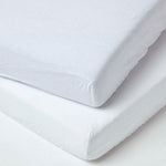Linen Fitted Cot Sheet 60 X 120 Cm, Pack Of 2 | Cot | White