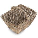 Grey Rattan Kindling Basket