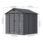 8x6ft Outdoor Apex Roof Storage Shed With Floor, Window,2 Vents & Double Lockable Doors,wood Grain Design