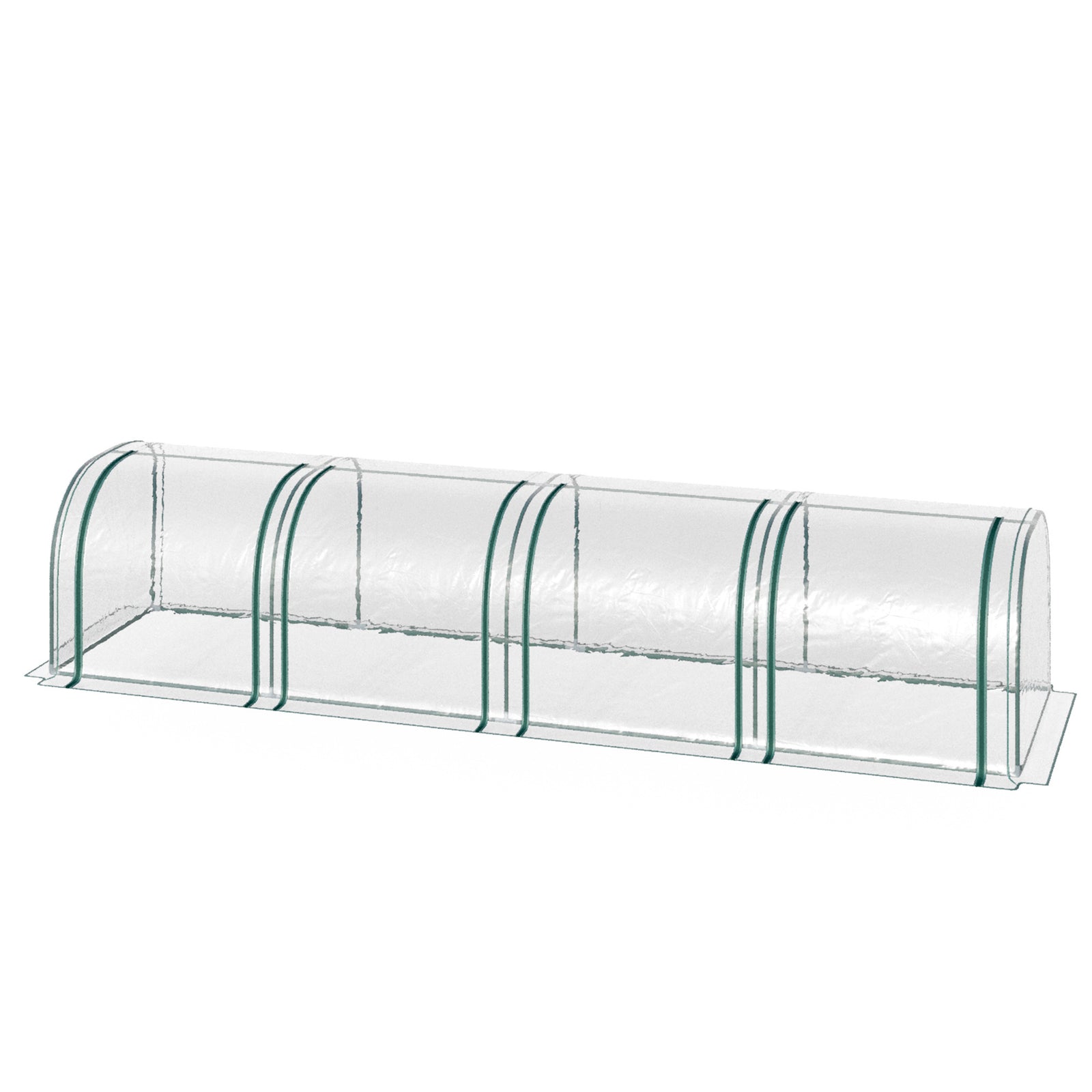 Green Tunnel Greenhouse With Zipped Doors