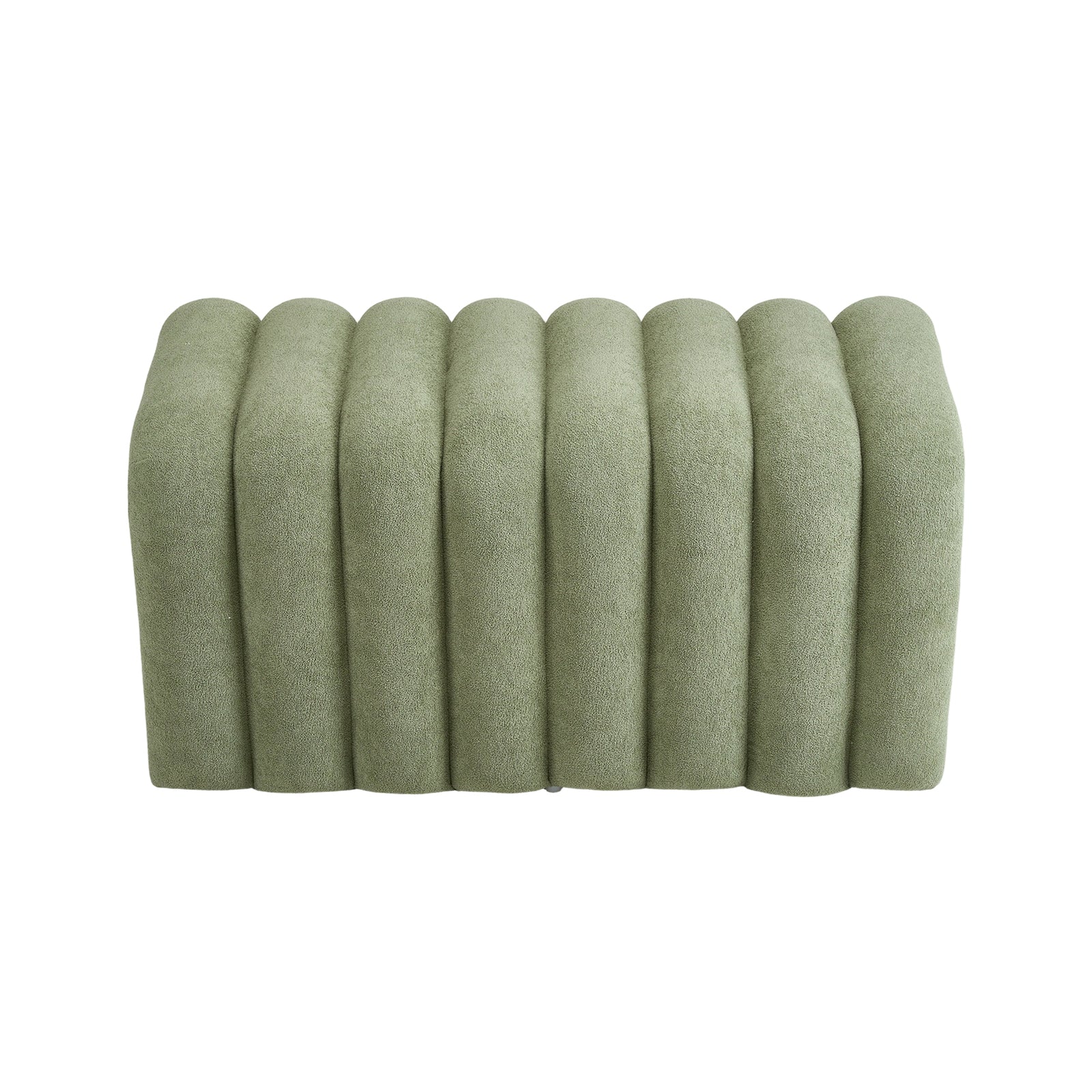 Modern U-shaped Upholstered Footstool Accent Stool | Green