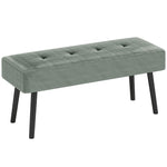 End Of Bed Bench With Thick Padding, Steel Legs For Entryway | One Size | Green