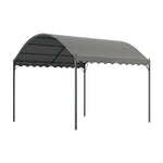 3x3m / 3x4m Arched Outdoor Pergola, Black Metal Frame With Curved Iron Design, Pu-coated Polyester Roof, 2.6m High | Medium | Dark Gray