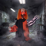 HOMCOM Animated Halloween Clown With Face Changing Animatronics