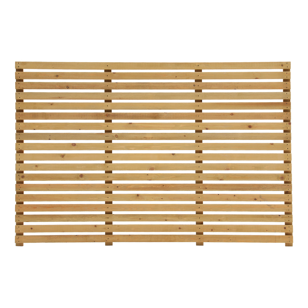 180cm W X 120cm H Garden Privacy Wooden Fence Panel, Solid Pine Slatted Outdoor Fence With Water-based Finish | One Size | Natural Oak