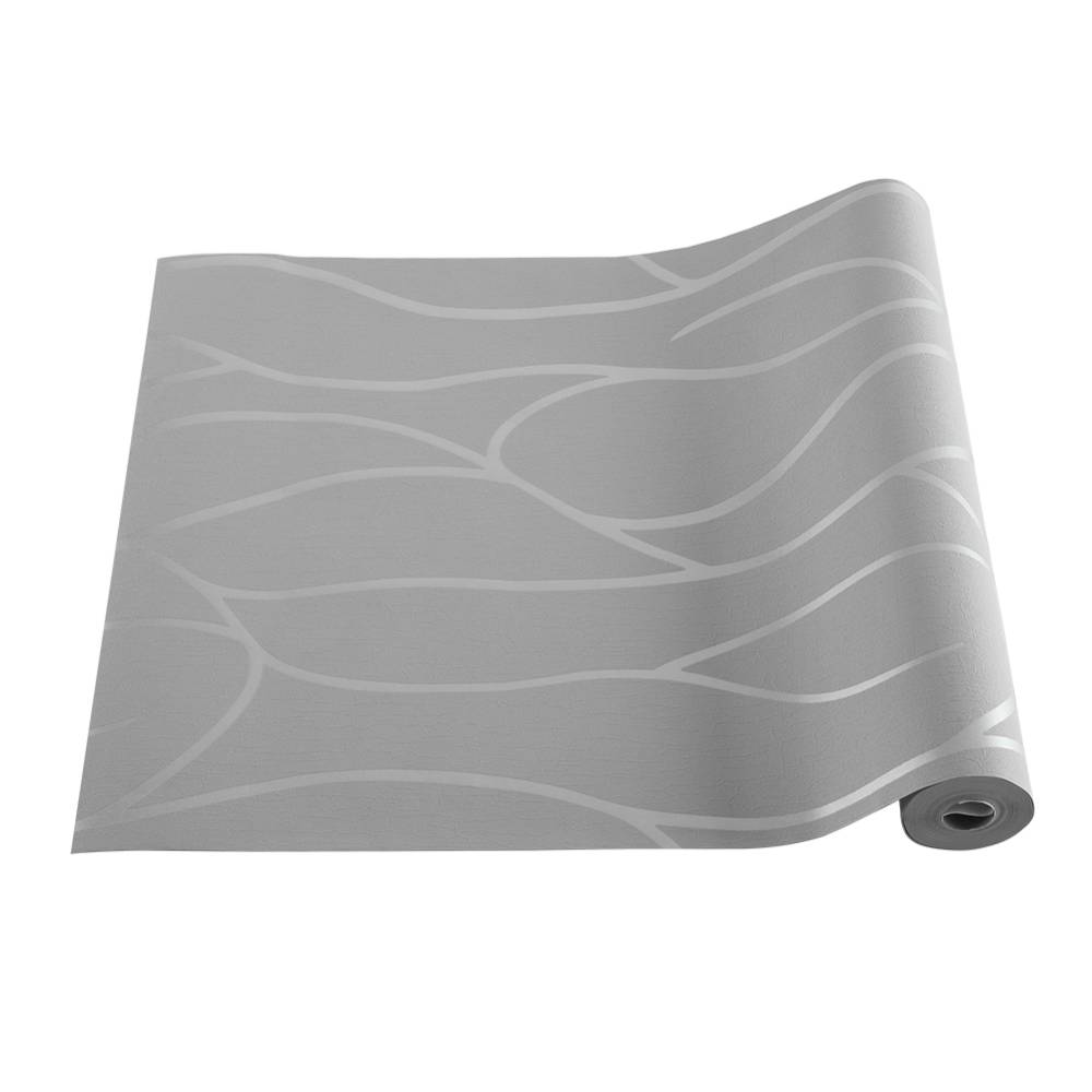 Silver Grey Non-woven Embossed Geometric Wallpaper