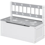 2 In 1 Wooden Kids Storage Bench, Toy Box W/ Safety Rod - Grey