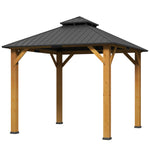 3x(3)m Double-tier Hardtop Gazebo, Outdoor Patio Shelter