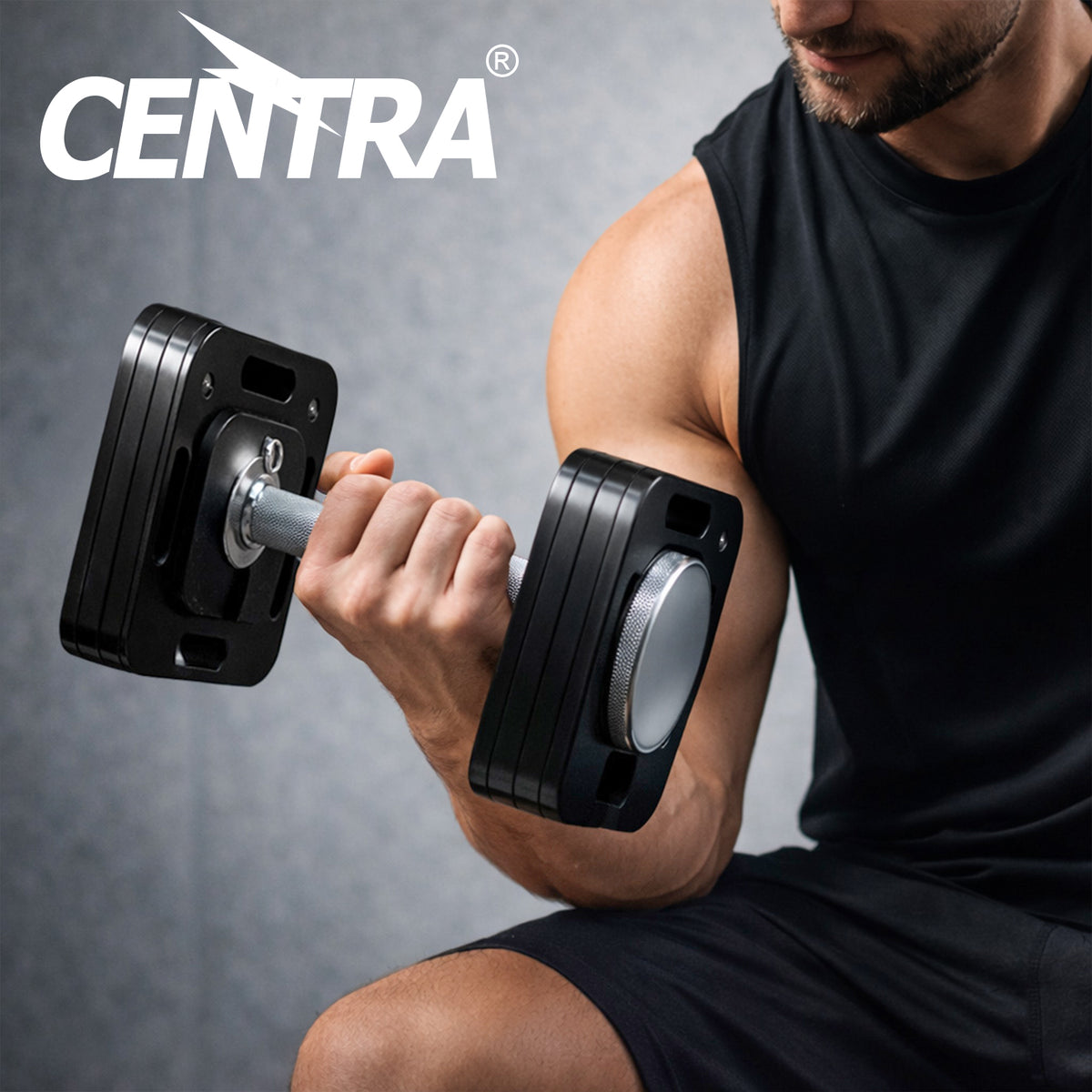Centra Adjustable Dumbbell 4-20kg Auto Lock Home Gym Weight Training Fitness