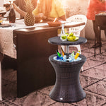 Outsunny Pe Rattan Ice Bucket Table, Outdoor Liftable Beer Cooler