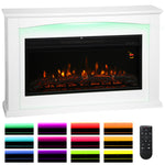 1000w/2000w Inset Electric Fire And Mantel Reach Up To 30 M², White