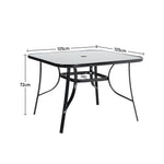 5 Pieces Garden Dining Set Tempered Glass Outdoor Coffee Table And Rattan Chairs
