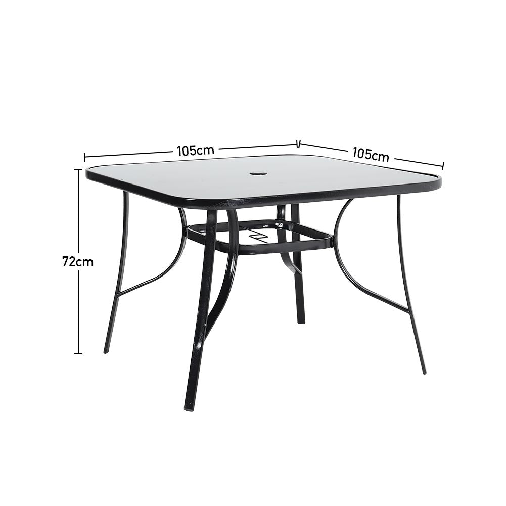3 Pieces Bistro Set Tempered Glass Outdoor Coffee Table And Rattan Chairs