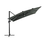 Square Cantilever Parasol With Solar-powered Led Lights | One Size | Dark Grey