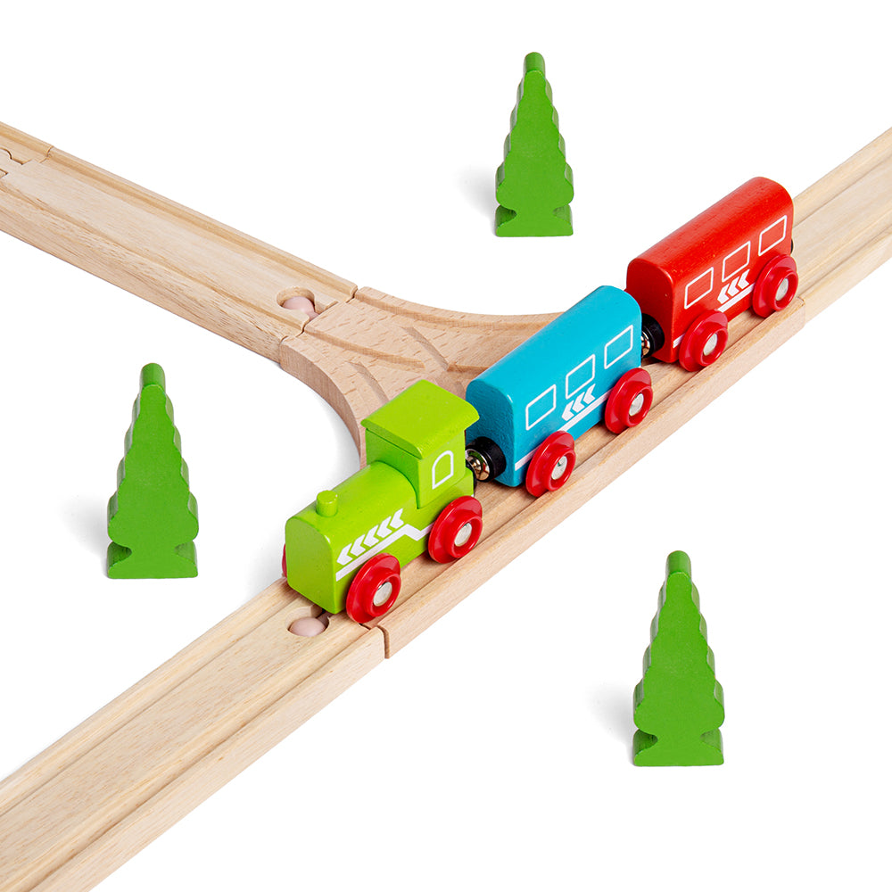 Bigjigs Toys 2 T-Junction Track Pieces for Wooden Train Sets