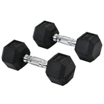 2x6kg Rubber Hex Dumbbells For Home Gym | Black