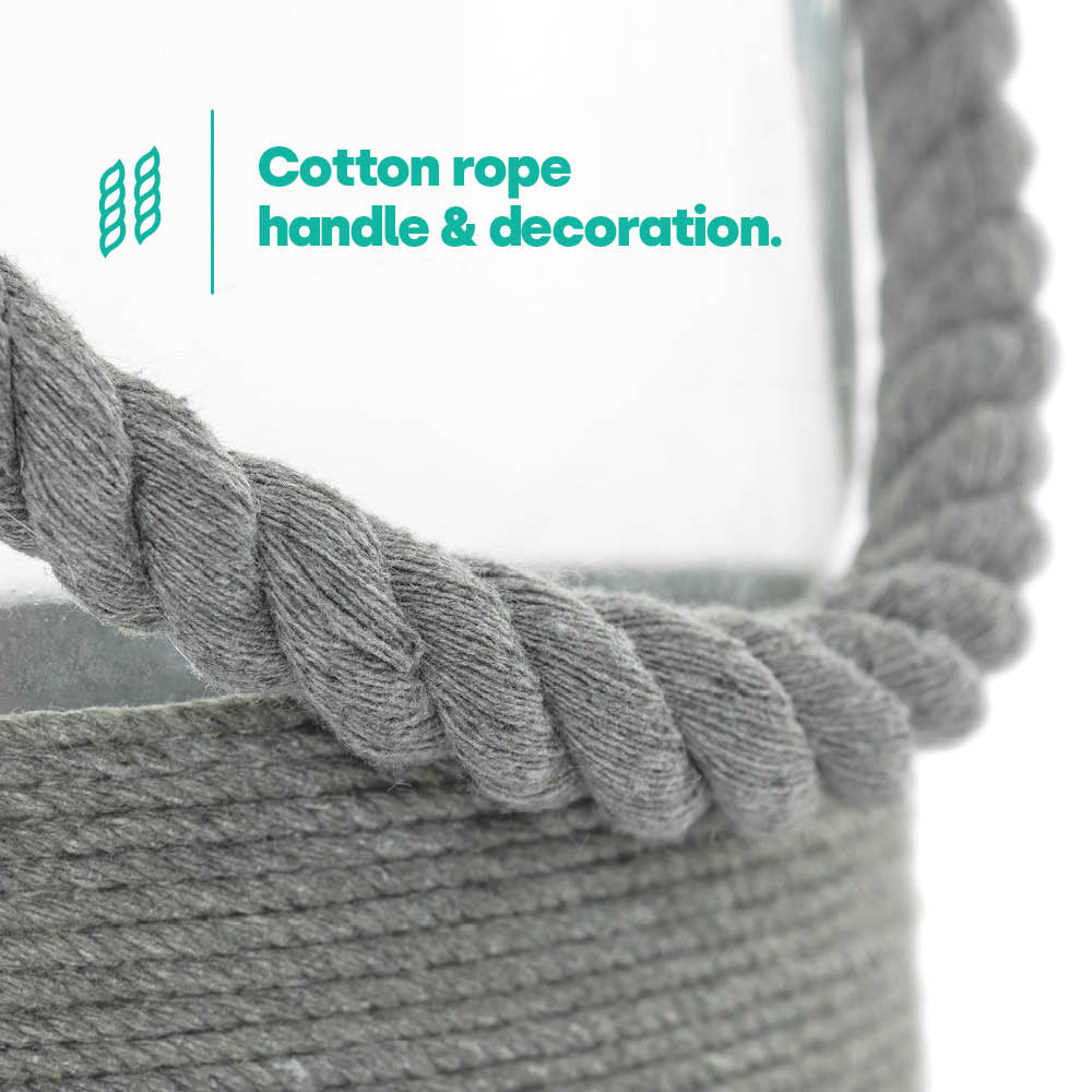 Hurricane Glass Lantern - Grey