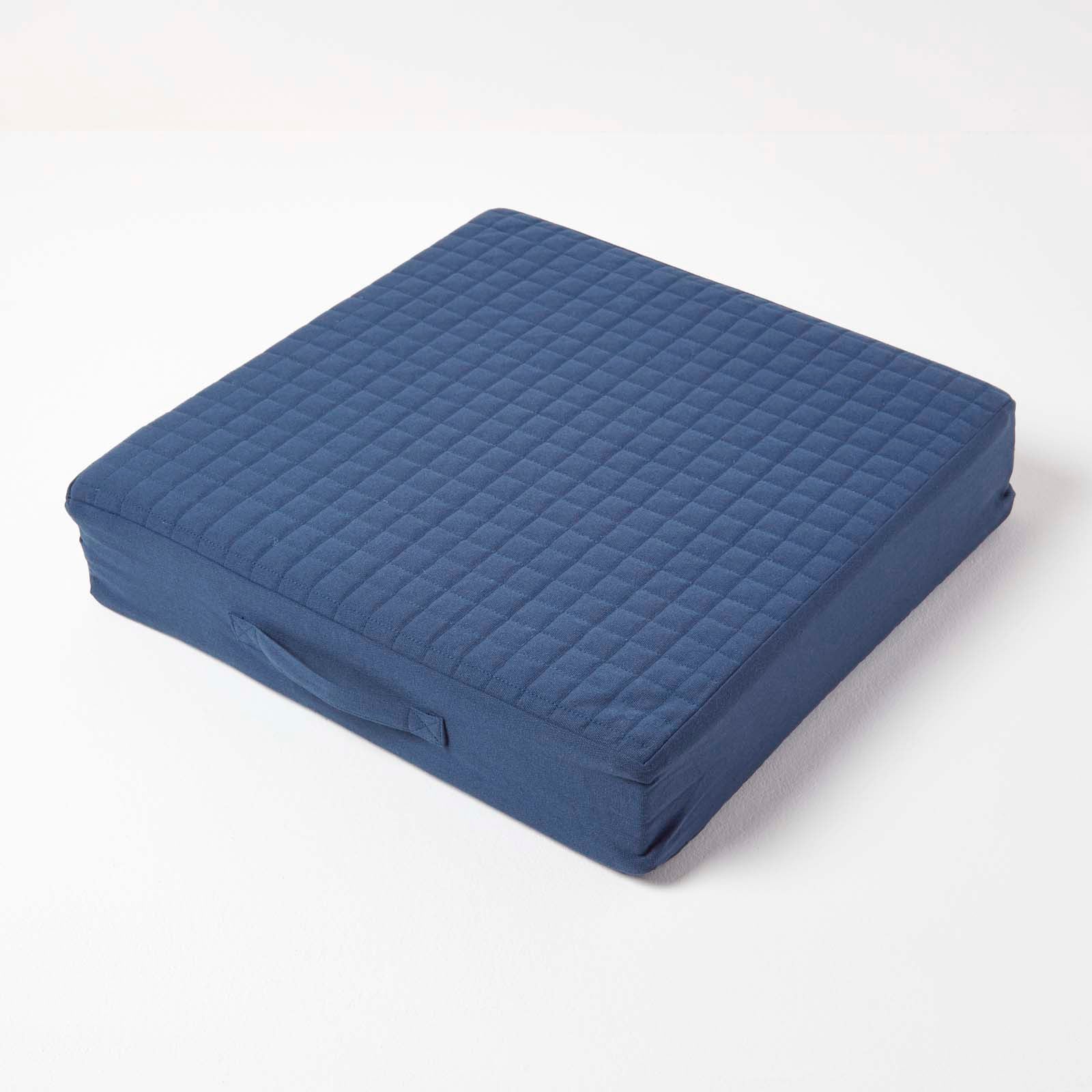 Cotton Orthopaedic Foam Armchair Booster Cushion | 50cm x 50cm | Navy Blue