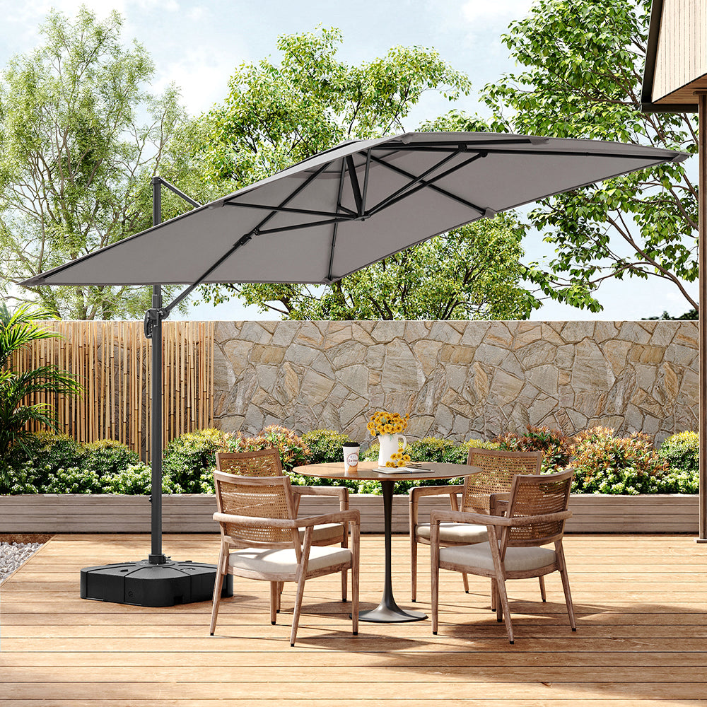 Outdoor Garden 2.5m Cantilever Parasol | One Size | Light Grey